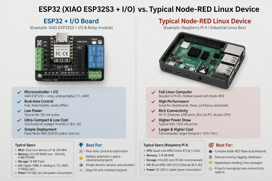 Node-RED vs Xedge32 and Lua