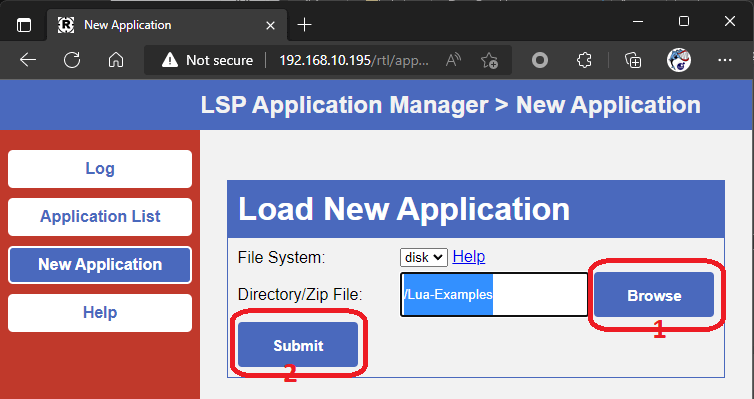 LSP Application Manager: New-Application