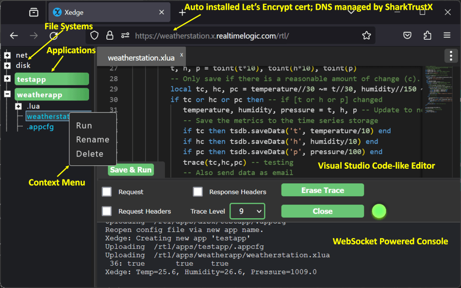 Xedge Lua REPL